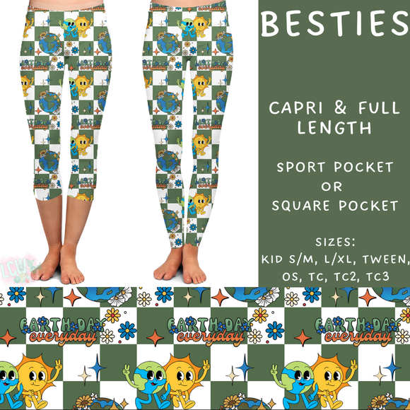 Ready To Ship - Besties Full Length Leggings - Square Pocket TC2