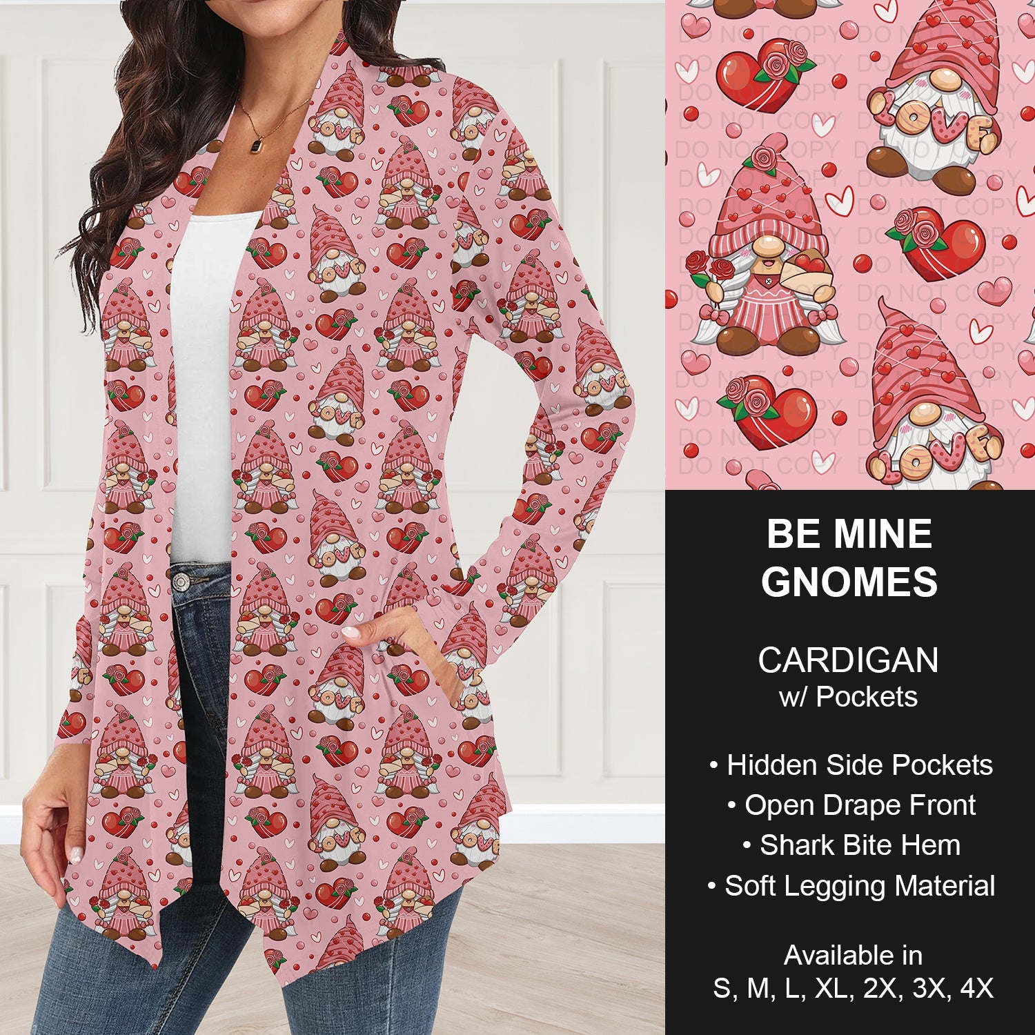 B263 - Preorder Be Mine Gnomes Cardigan w/ Pockets (Closes 11/30. ETA: late Jan.)