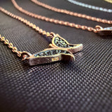 Micro Butterfly Necklace & Earring .925 Gold Plated CZ – 7 Colors – 16"+1.5" .925 Sterling Silver