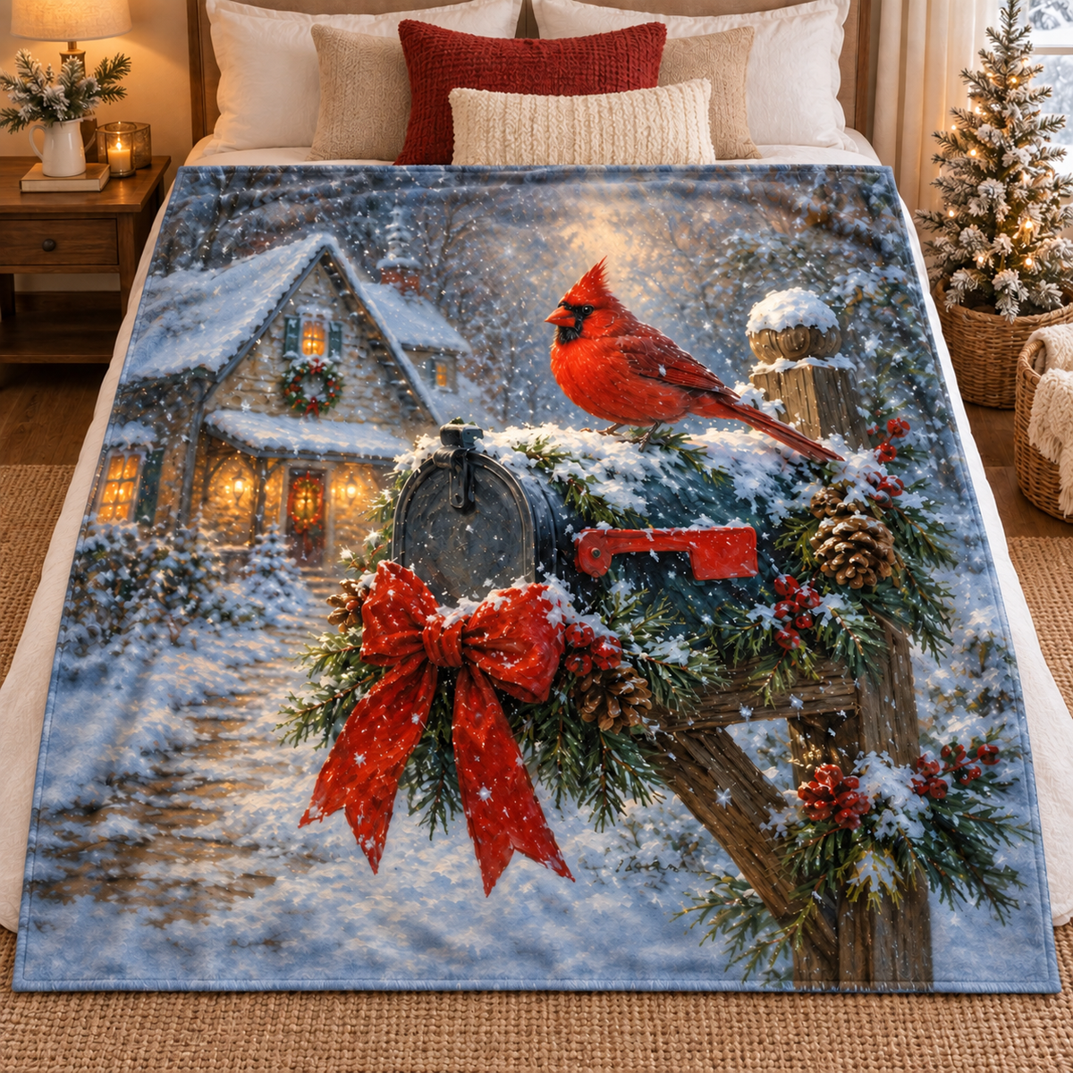 Red Cardinal 50x60 Blanket | Run Ends 10/9 | ETA 42 days