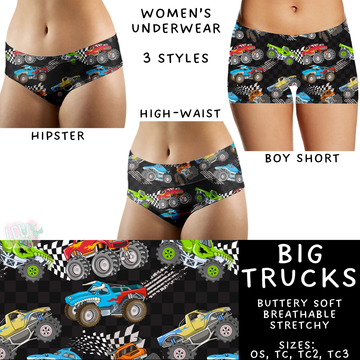 Batch #340 - Comfortable Underwear 4 - Closes 5/16 - ETA early July - Big Trucks Women's Underwear