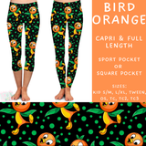 Ready To Ship - Bird Orange OS Square Pocket & Capri Length - OS Sport Pocket