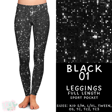 Batch #459 - Black Collection - Closes 12/4 - ETA late Jan - Black 01 Full Length Leggings