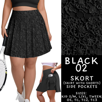 Batch #459 - Black Collection - Closes 12/4 - ETA late Jan - Black 02 Skort