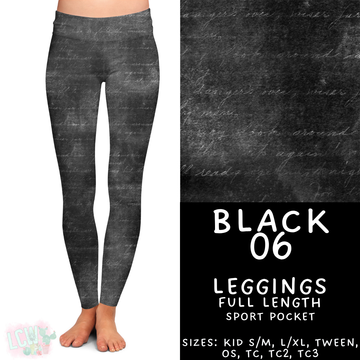 Batch #459 - Black Collection - Closes 12/4 - ETA late Jan - Black 06 Full Length Leggings