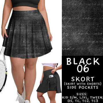 Batch #459 - Black Collection - Closes 12/4 - ETA late Jan - Black 06 Skort