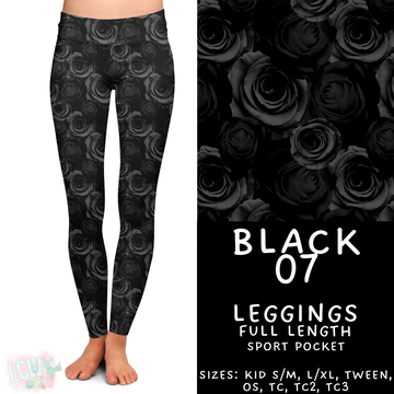 Batch #459 - Black Collection - Closes 12/4 - ETA late Jan - Black 07 Full Length Leggings