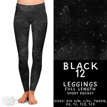 Batch #459 - Black Collection - Closes 12/4 - ETA late Jan - Black 12 Full Length Leggings