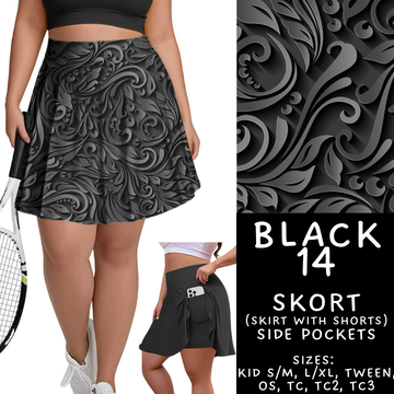 Batch #459 - Black Collection - Closes 12/4 - ETA late Jan - Black 14 Skort