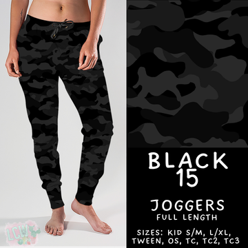 Batch #459 - Black Collection - Closes 12/4 - ETA late Jan - Black 15 Joggers