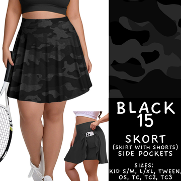 Batch #459 - Black Collection - Closes 12/4 - ETA late Jan - Black 15 Skort