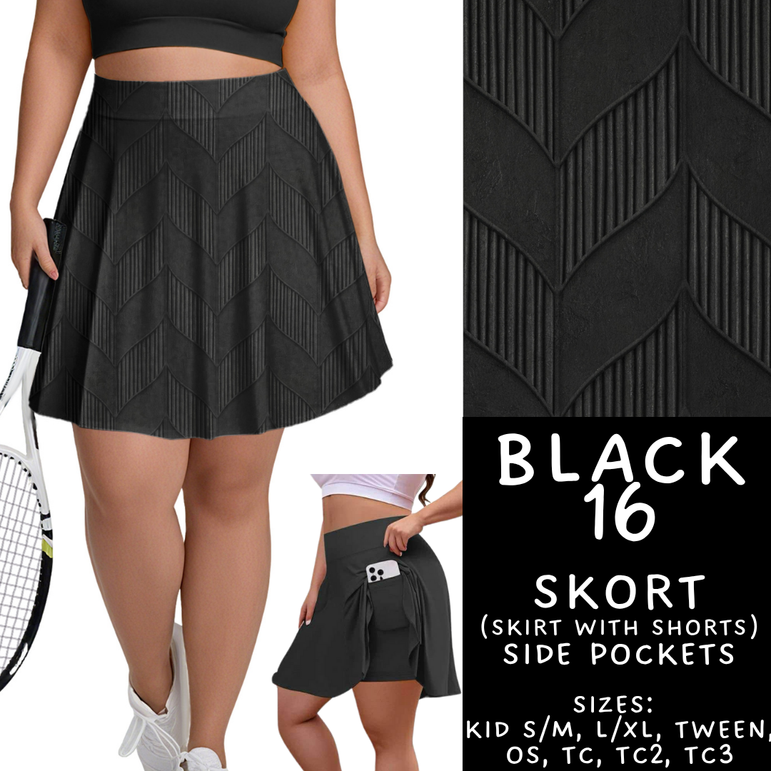 Batch #459 - Black Collection - Closes 12/4 - ETA late Jan - Black 16 Skort