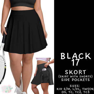 Batch #459 - Black Collection - Closes 12/4 - ETA late Jan - Black 17 Skort