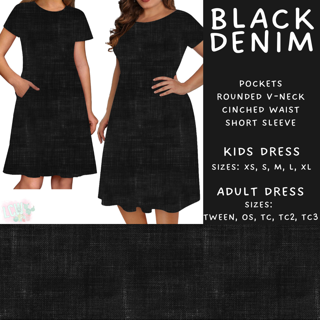 Batch #481 - Colorful Denim - Closes 1/26 - ETA late March - Black Denim Adult & Kids Dresses