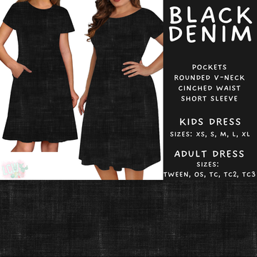 Batch #481 - Colorful Denim - Closes 1/26 - ETA late March - Black Denim Adult & Kids Dresses