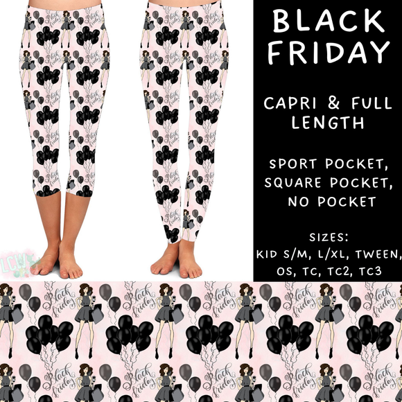 Ready To Ship - Black Friday Full and Capri Length Leggings