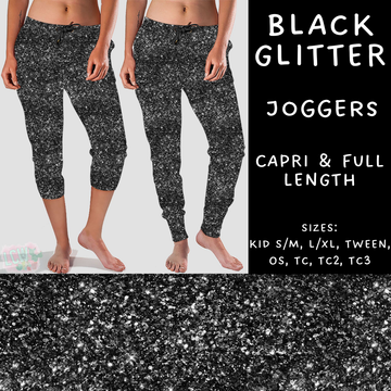 Batch #223 - Black Friday - Closes 10/18 - ETA mid Nov - Black Glitter Full and Capri Length Joggers