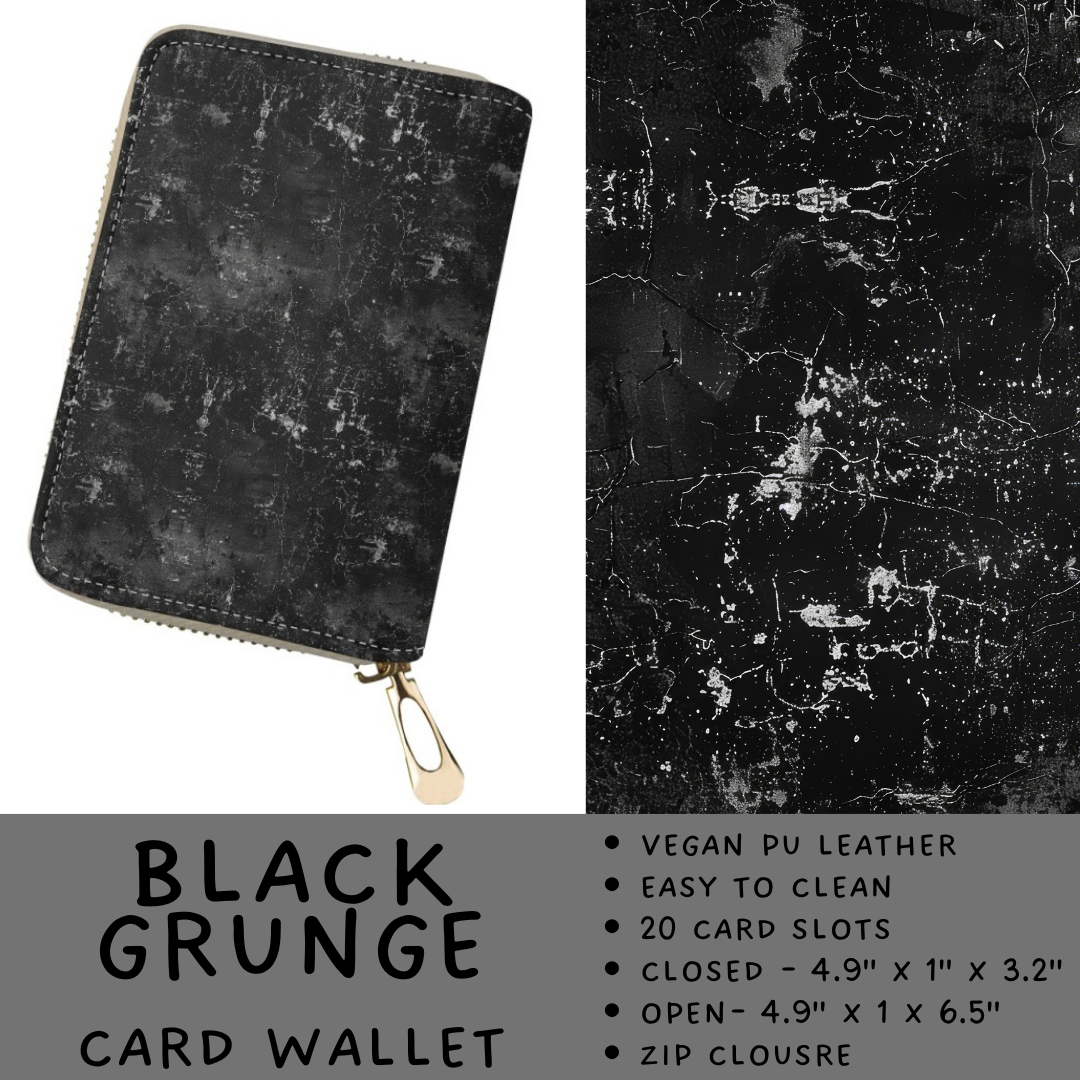 Batch #460 - Zip It Collection - Closes 12/5 - ETA late Jan - Black Grunge Card Wallet