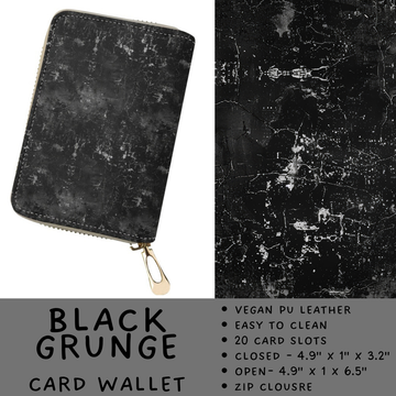 Batch #460 - Zip It Collection - Closes 12/5 - ETA late Jan - Black Grunge Card Wallet