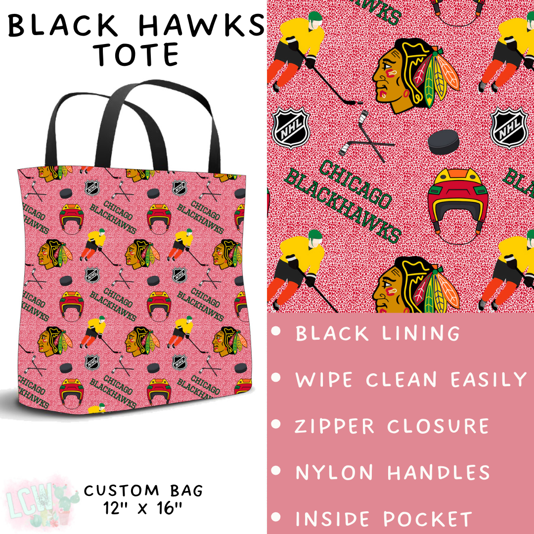 Batch #243 - Hockey - Closes 11/25 - ETA mid Jan - Black Hawks Hock Tote