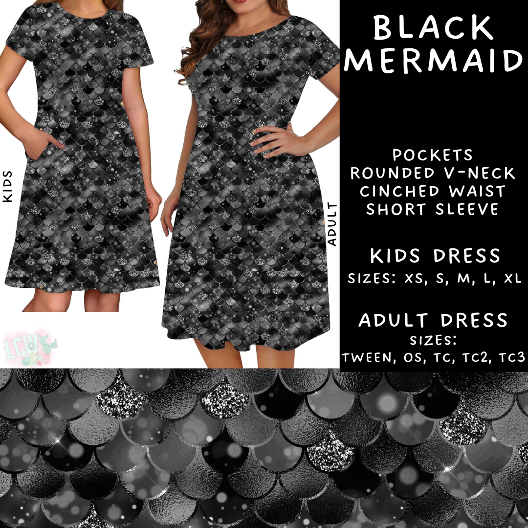 Batch #223 - Black Friday - Closes 10/18 - ETA mid Nov - Black Mermaid Adult & Kids Dresses