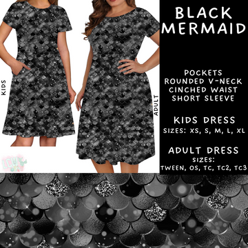 Batch #223 - Black Friday - Closes 10/18 - ETA mid Nov - Black Mermaid Adult & Kids Dresses