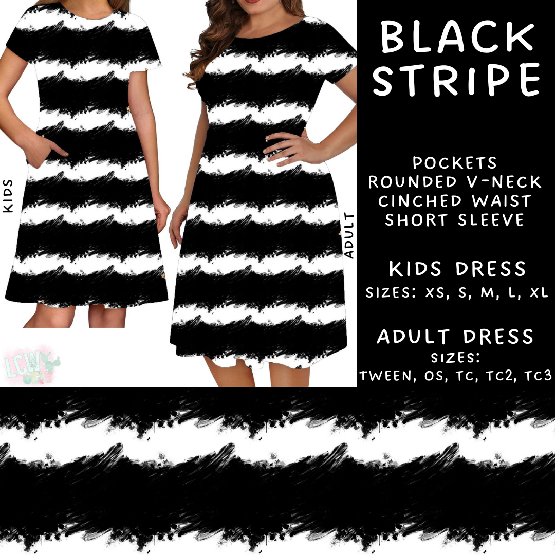 Batch #223 - Black Friday - Closes 10/18 - ETA mid Nov - Black Stripe Adult & Kids Dresses