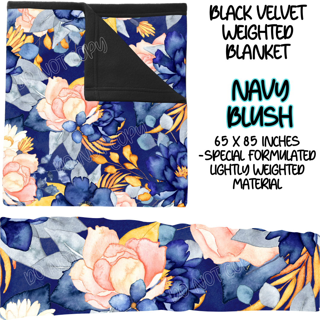 NAVY BLUSH - BLACK VELVET WEIGHTED BLANKET ROUND 4 PREORDER CLOSING 10/16