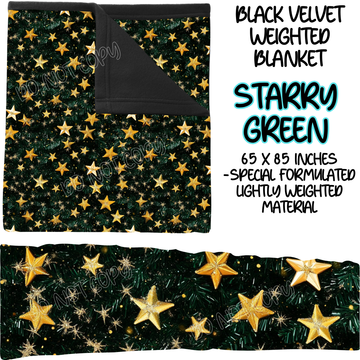 STARRY GREEN - BLACK VELVET WEIGHTED BLANKET ROUND 4 PREORDER CLOSING 10/16