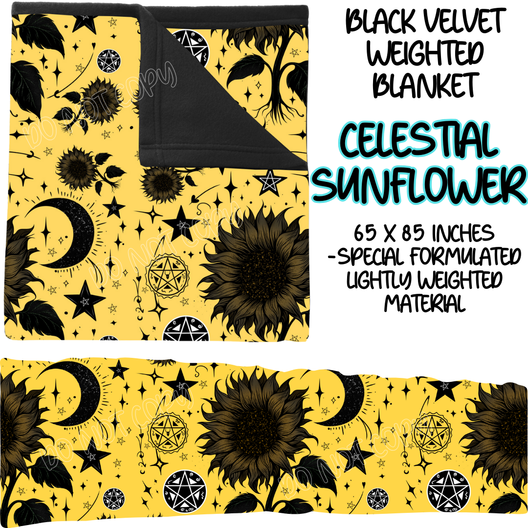 CELESTIAL SUNFLOWER - BLACK VELVET WEIGHTED BLANKET ROUND 4 PREORDER CLOSING 10/16