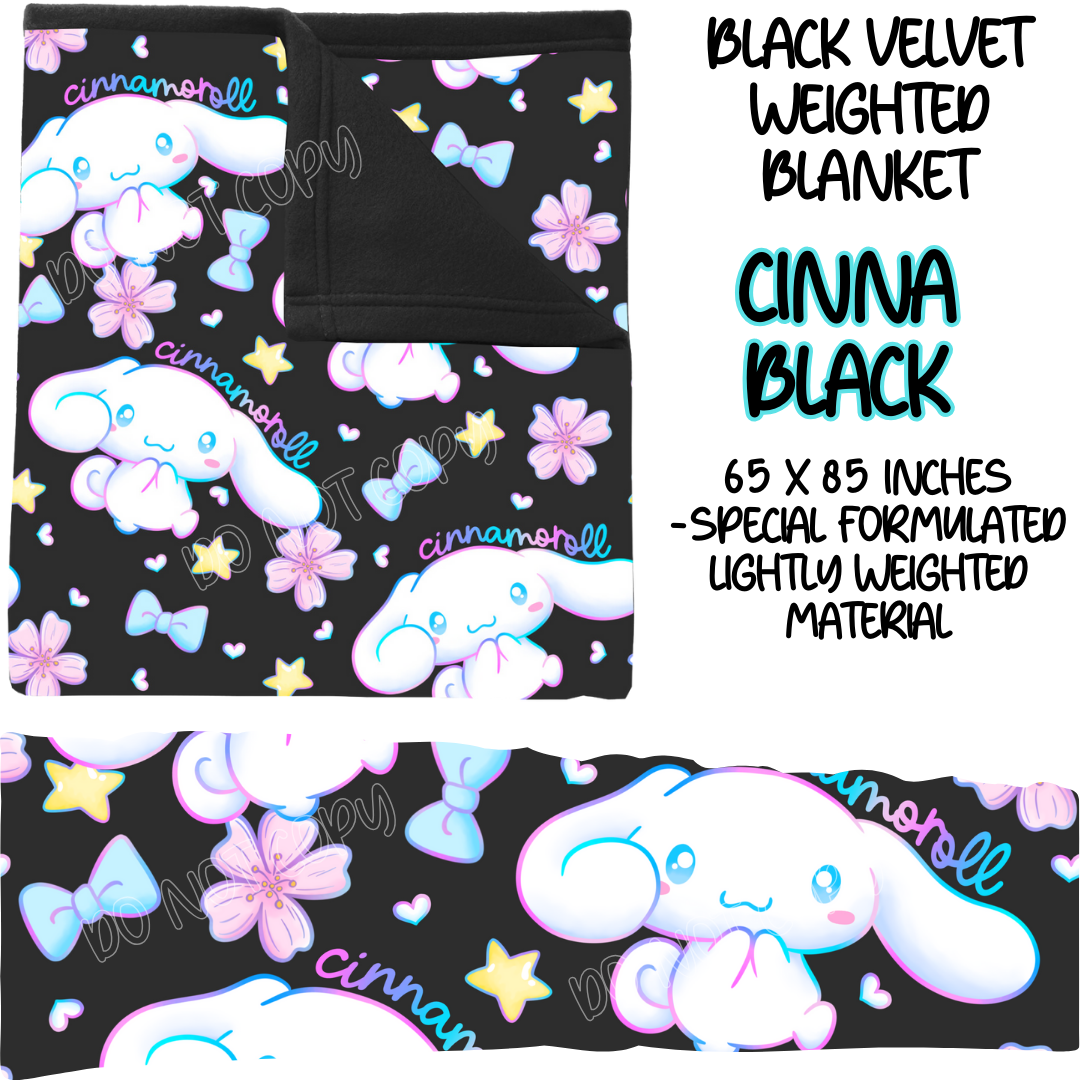 CINNA BLACK - BLACK VELVET WEIGHTED BLANKET ROUND 4 PREORDER CLOSING 10/16