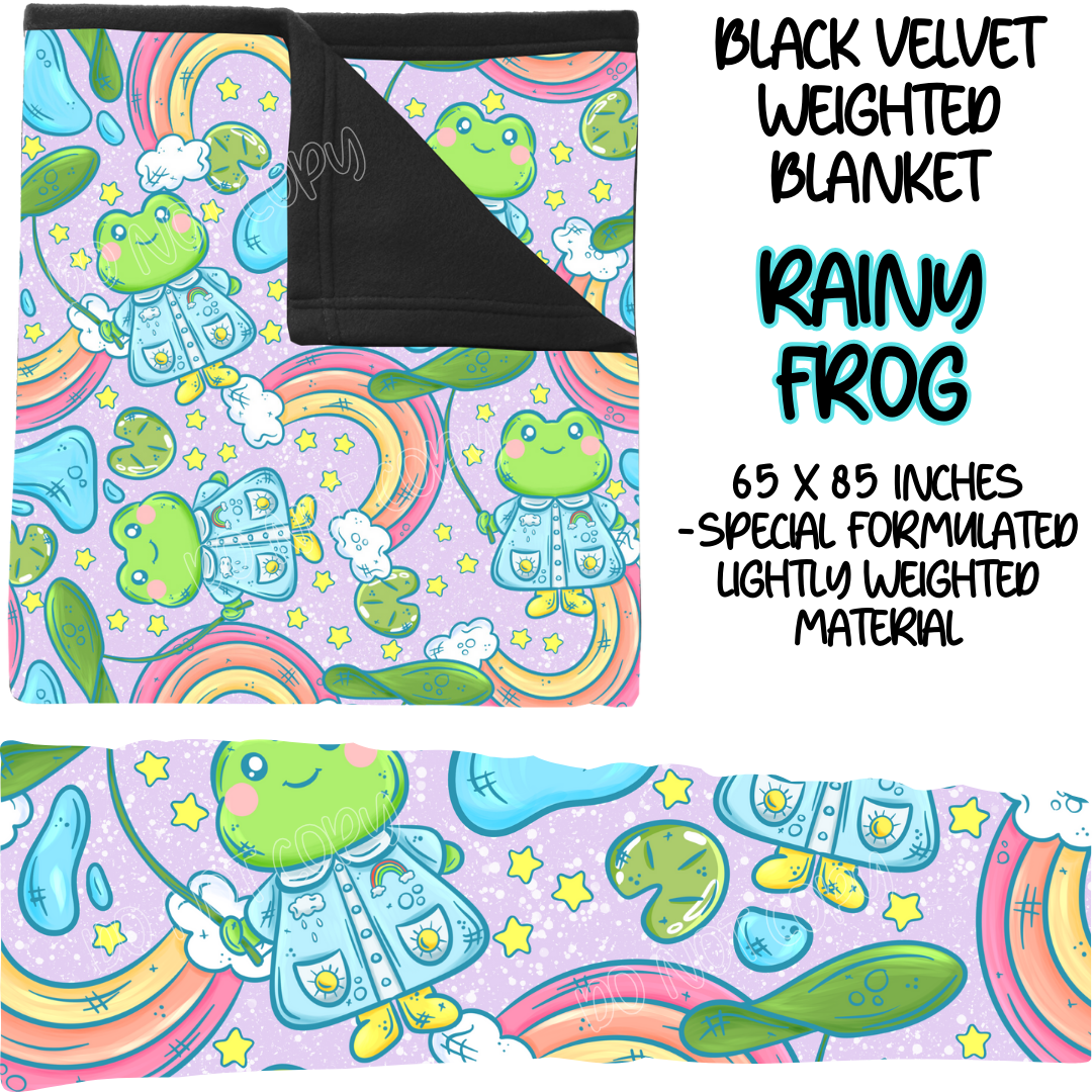 RAINY FROG - BLACK VELVET WEIGHTED BLANKET ROUND 4 PREORDER CLOSING 10/16