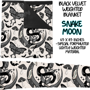 SNAKE MOON - BLACK VELVET WEIGHTED BLANKET ROUND 4 PREORDER CLOSING 10/16