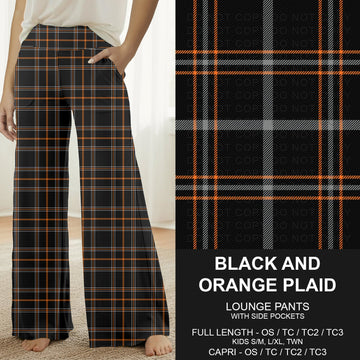 B299 - Preorder Black and Orange Plaid Lounge Pants (Closes 7/12. ETA: mid Sept.)