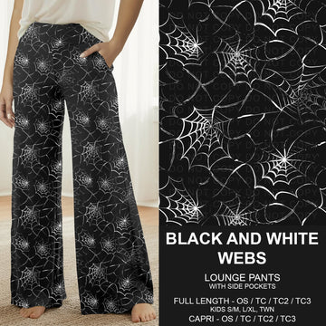 B295 - Preorder Black and White Webs Lounge Pants (Closes 6/14. ETA: late Aug.)