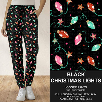 B303 - Preorder Black Christmas Lights Joggers (Closes 7/26. ETA: early Oct.)