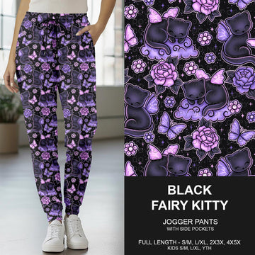 B267 - Preorder Black Fairy Kitty Joggers (Closes 12/21. ETA late Feb.)
