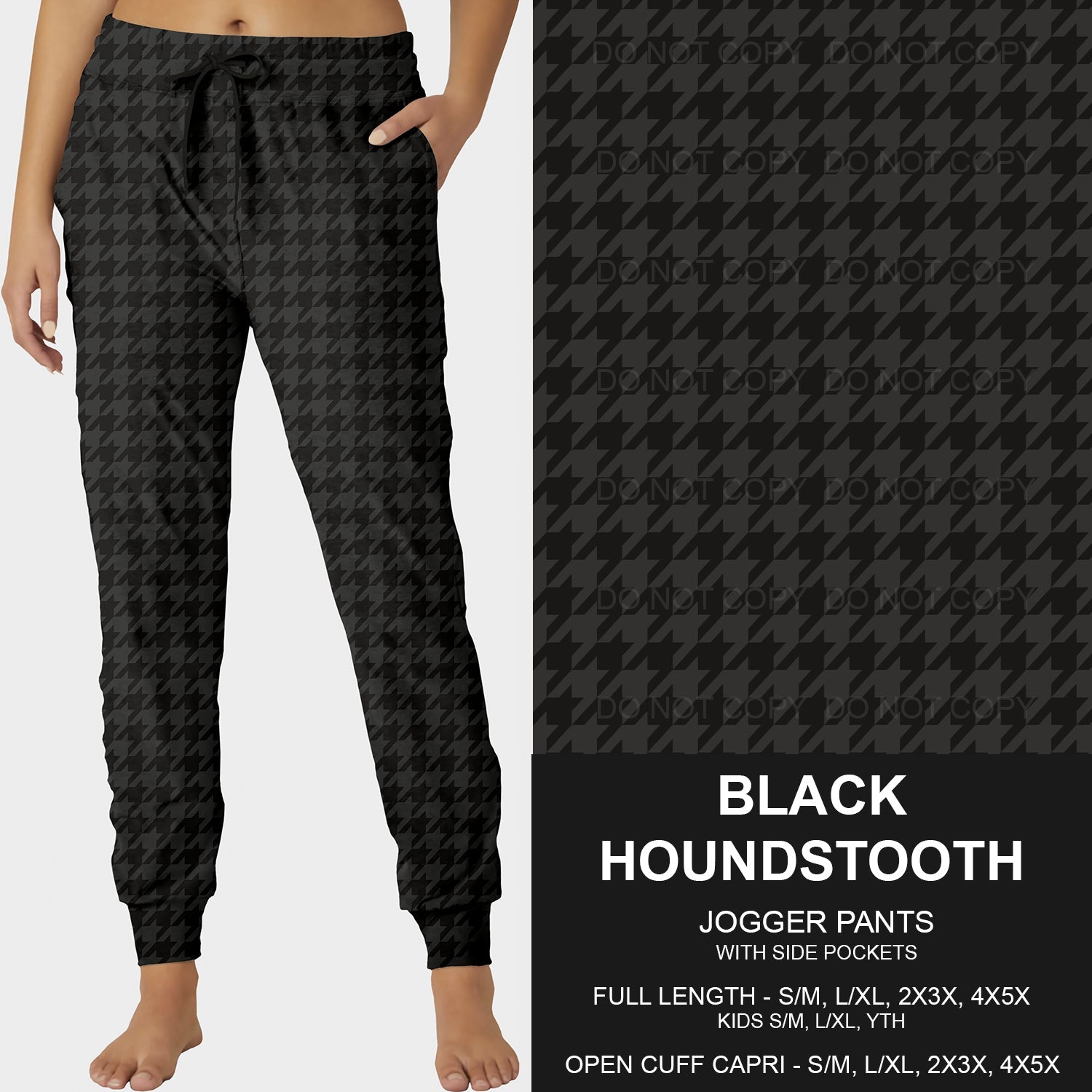 B205- Preorder Black Houndstooth Joggers (Closes 1/12. ETA: early April)