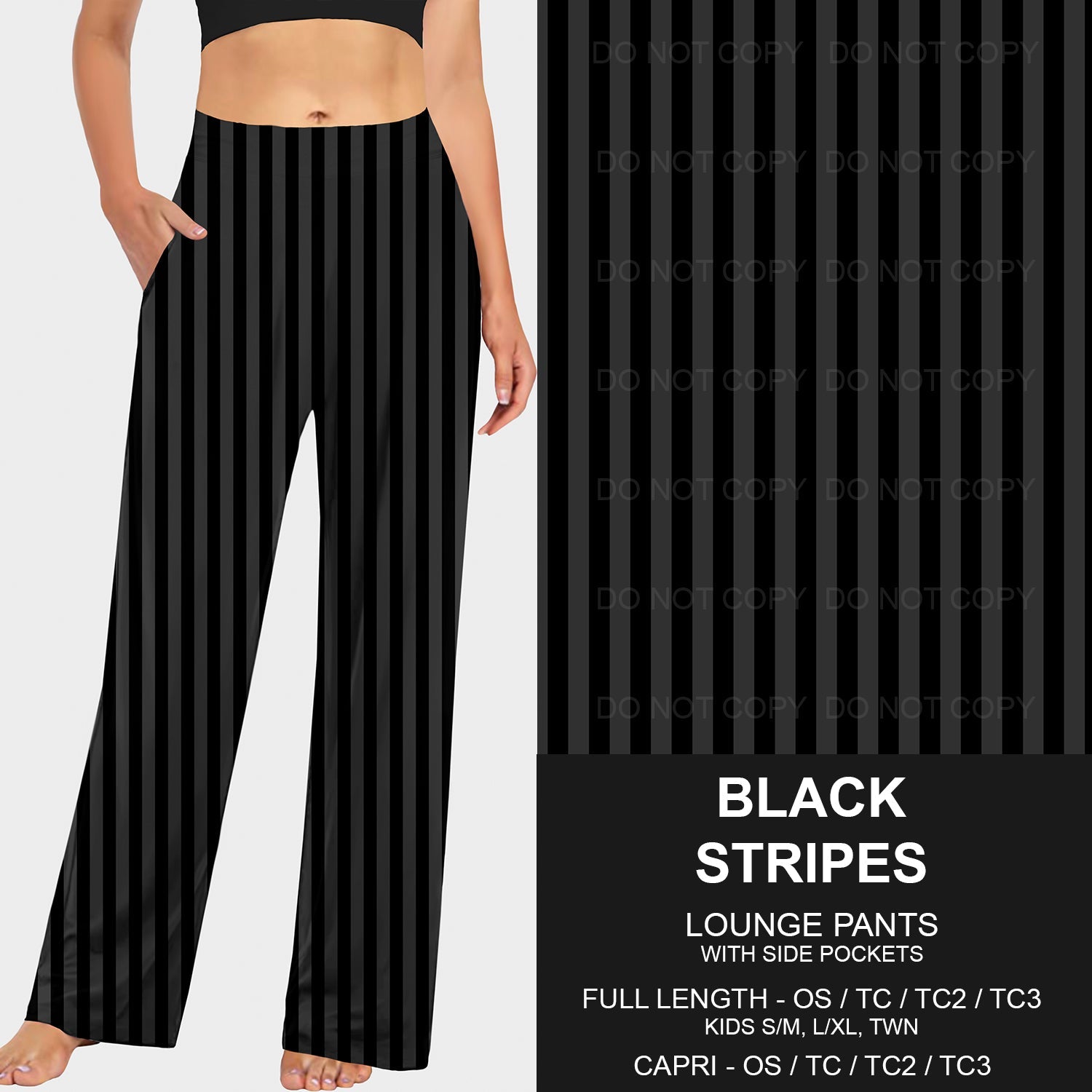 B205 - Preorder Black Stripes Lounge Pants (Closes 1/12. ETA: early April)