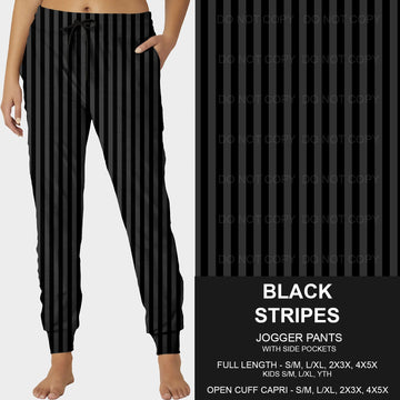 B205- Preorder Black Stripes Joggers (Closes 1/12. ETA: early April)