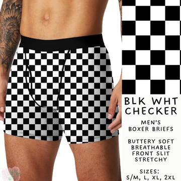 Batch #244 - Comfortable Underwear 2 - Closes 11/27 - ETA mid/late Jan - Blk Wht Checker Men's Boxer Briefs