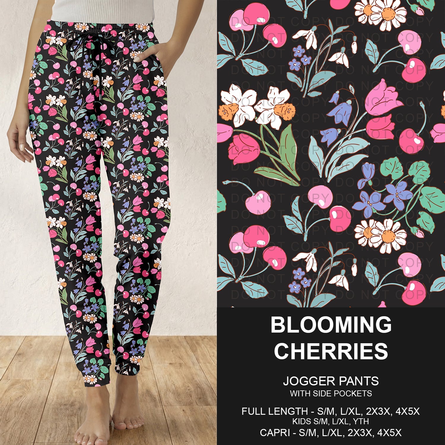 B310 - Preorder Blooming Cherries Joggers (Closes 8/30. ETA: late Oct.)