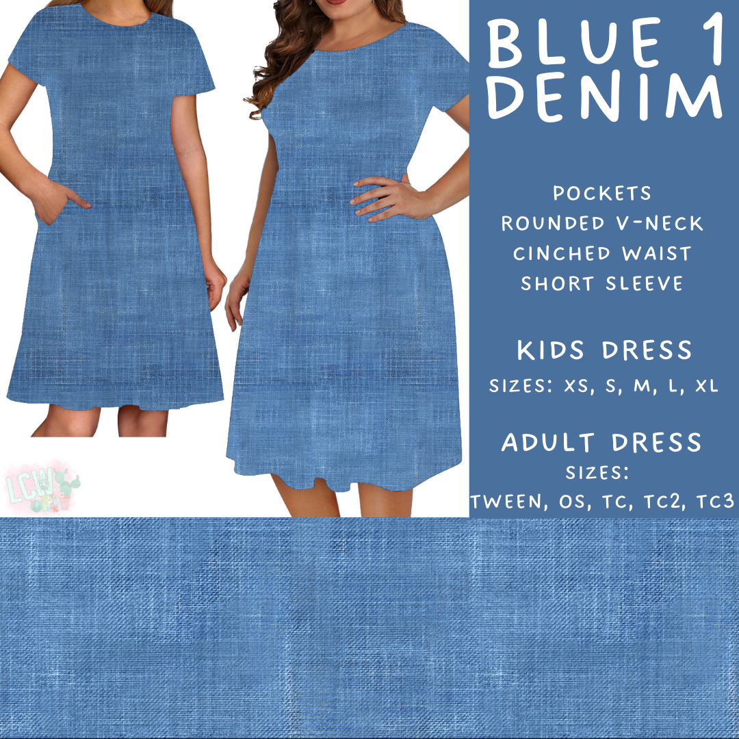 Batch #481 - Colorful Denim - Closes 1/26 - ETA late March - Blue 1 Denim Adult & Kids Dresses