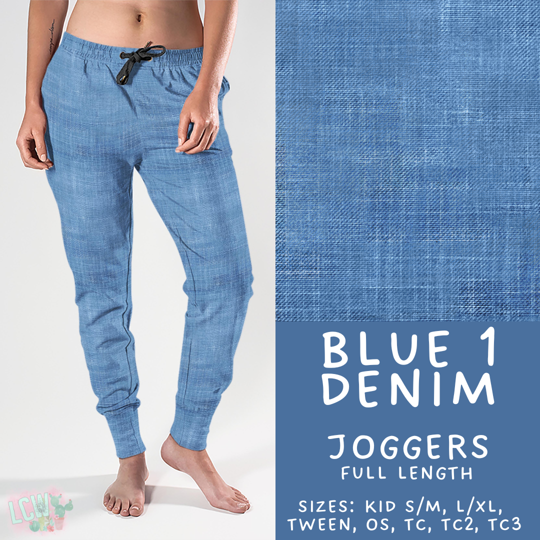 Batch #481 - Colorful Denim - Closes 1/26 - ETA late March - Blue 1 Denim Joggers
