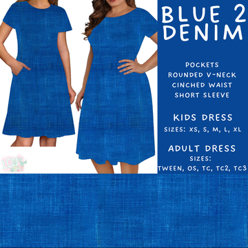 Batch #481 - Colorful Denim - Closes 1/26 - ETA late March - Blue 2 Denim Adult & Kids Dresses