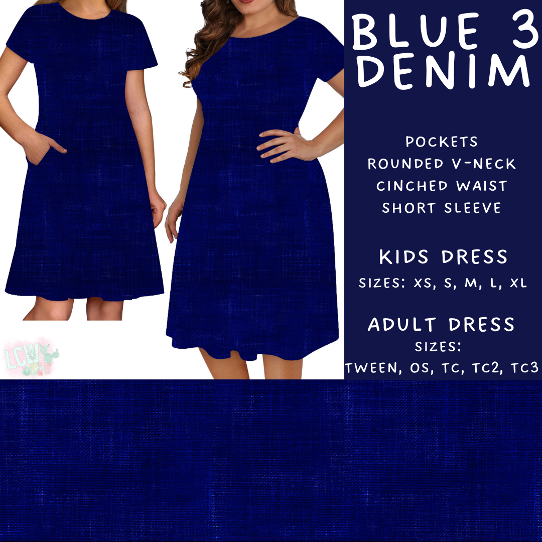 Batch #481 - Colorful Denim - Closes 1/26 - ETA late March - Blue 3 Denim Adult & Kids Dresses