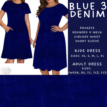 Batch #481 - Colorful Denim - Closes 1/26 - ETA late March - Blue 3 Denim Adult & Kids Dresses