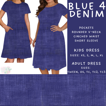 Batch #481 - Colorful Denim - Closes 1/26 - ETA late March - Blue 4 Denim Adult & Kids Dresses