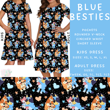 Ready To Ship - Blue Besties Kids Dresses - XS