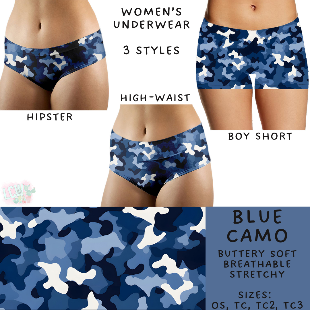 Batch #244 - Comfortable Underwear 2 - Closes 11/27 - ETA mid/late Jan - Blue Camo Women's Underwear